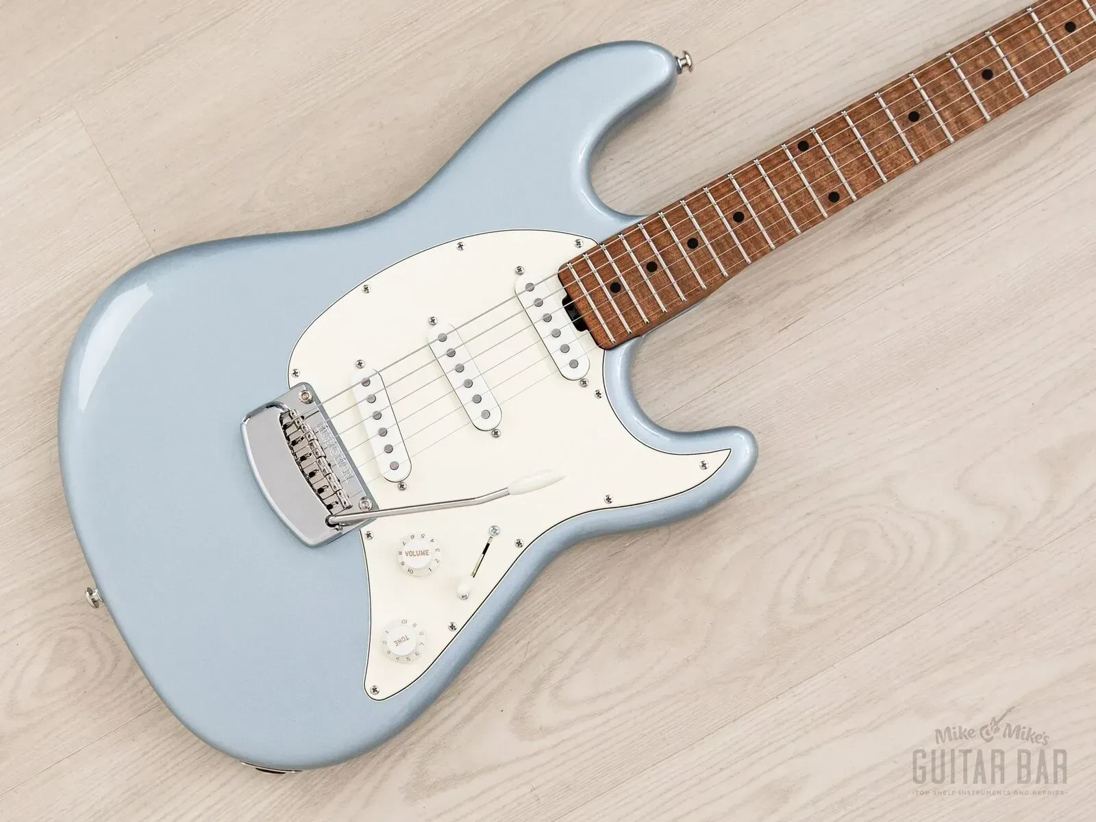 2020 Ernie Ball Music Man Cutlass SSS Firemist Silver, Mint w/ Case & Tags