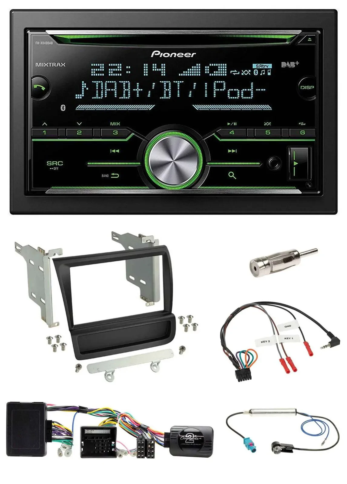 Pioneer Bluetooth Lenkrad DAB 2DIN USB CD Autoradio für Audi R8 42 2006-2015