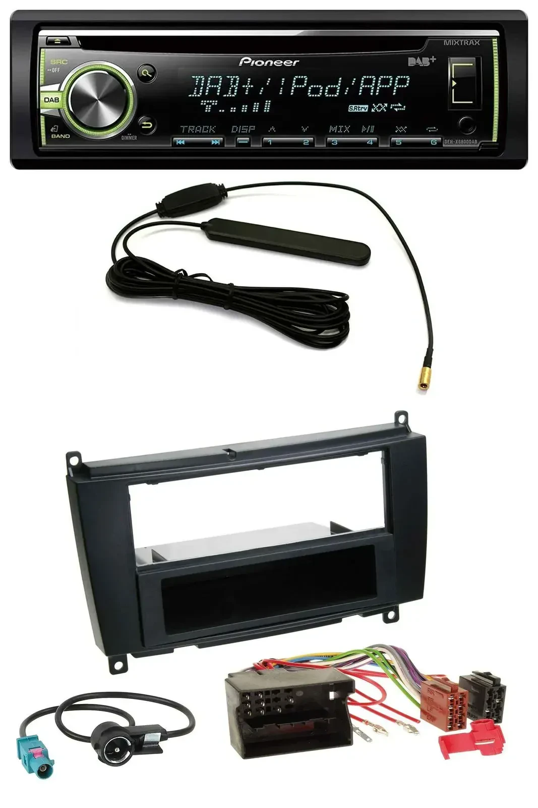 Автомагнитола Pioneer CD, MP3, USB, DAB, AUX для Mercedes CLK W209 (2004–2009, Coupe/Cabrio)