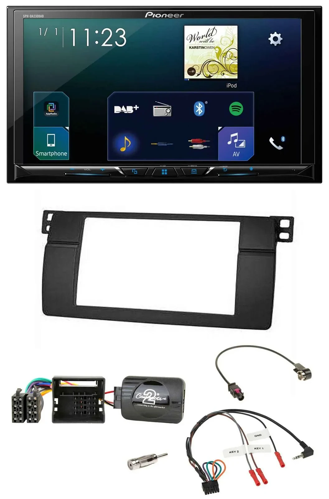 Pioneer Lenkrad Bluetooth USB 2DIN DAB Autoradio für BMW 3er E46 2001-2006 Profi