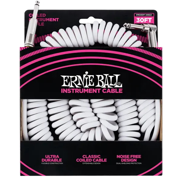 Инструментальный кабель Ernie Ball 6045 9м Coiled White