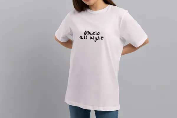 Футболка Popmerch WWXS75 "Music All Night" белая, женская, размер XS