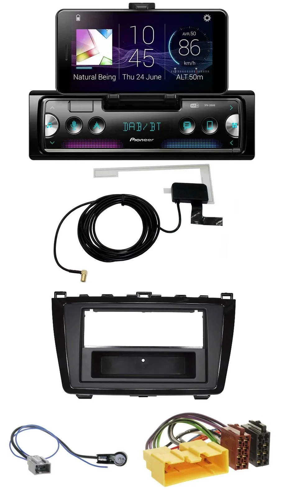Pioneer DAB Bluetooth MP3 USB Autoradio für Mazda 6 (08-12) - glänzend