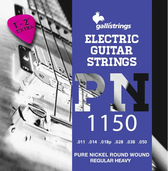 Струны для электрогитары Galli Strings PN1150 Pure Nickel Regular Heavy 11-50