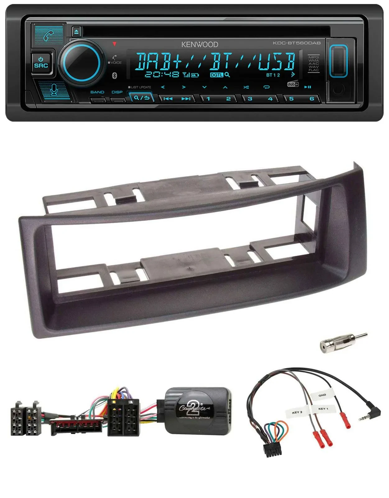 Автомагнитола Kenwood Bluetooth DAB CD USB для Renault Megane 1996–2000
