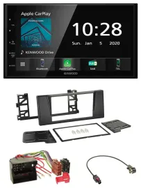 Kenwood Bluetooth MP3 DAB USB 2DIN Autoradio für BMW 5er E39 X5 Quadlock