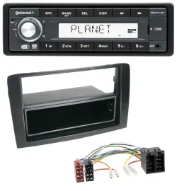 Continental MP3 AUX USB DAB 1DIN Autoradio für Fiat Idea (350 03-11) schwarz