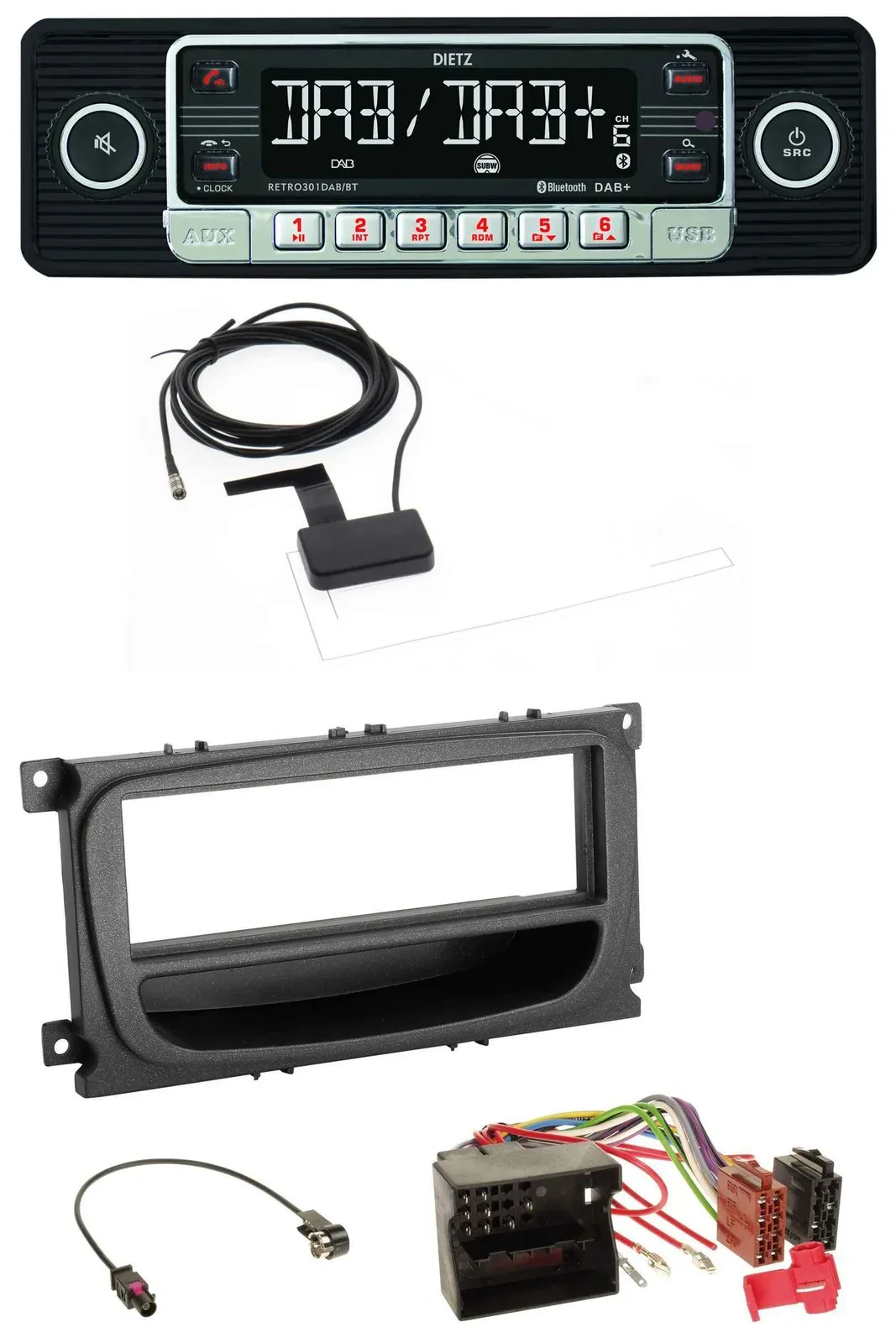 Автомагнитола для Ford C-Max/Focus/Galaxy (с 2007) Dietz DAB, Bluetooth, USB, MP3