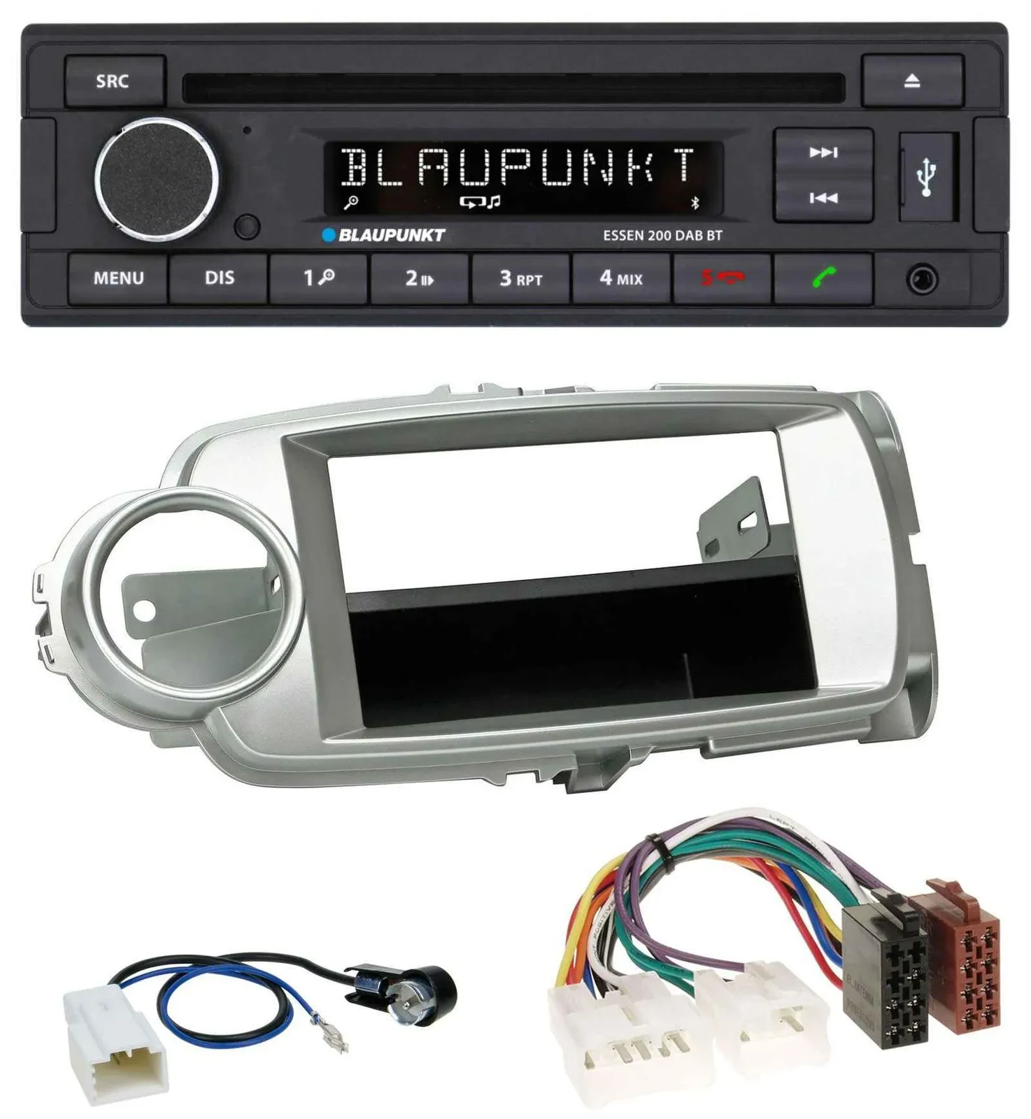Автомагнитола Blaupunkt USB MP3 Bluetooth DAB CD, для Toyota Yaris (2011–2014), серебристая