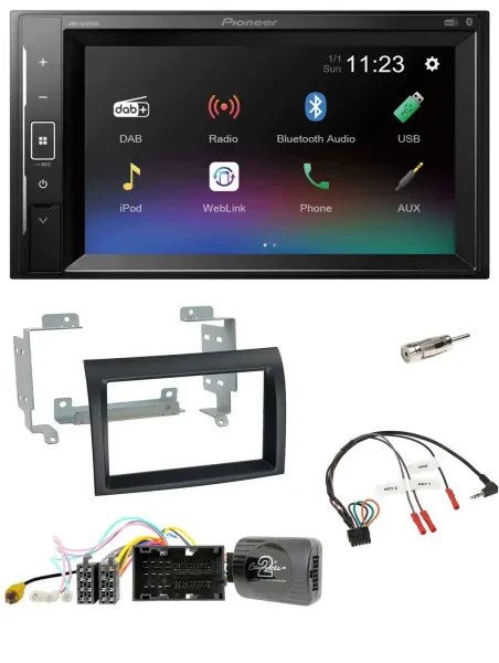 Pioneer DAB Lenkrad 2DIN Bluetooth USB Autoradio für Citroen Jumper ab 14 schwar