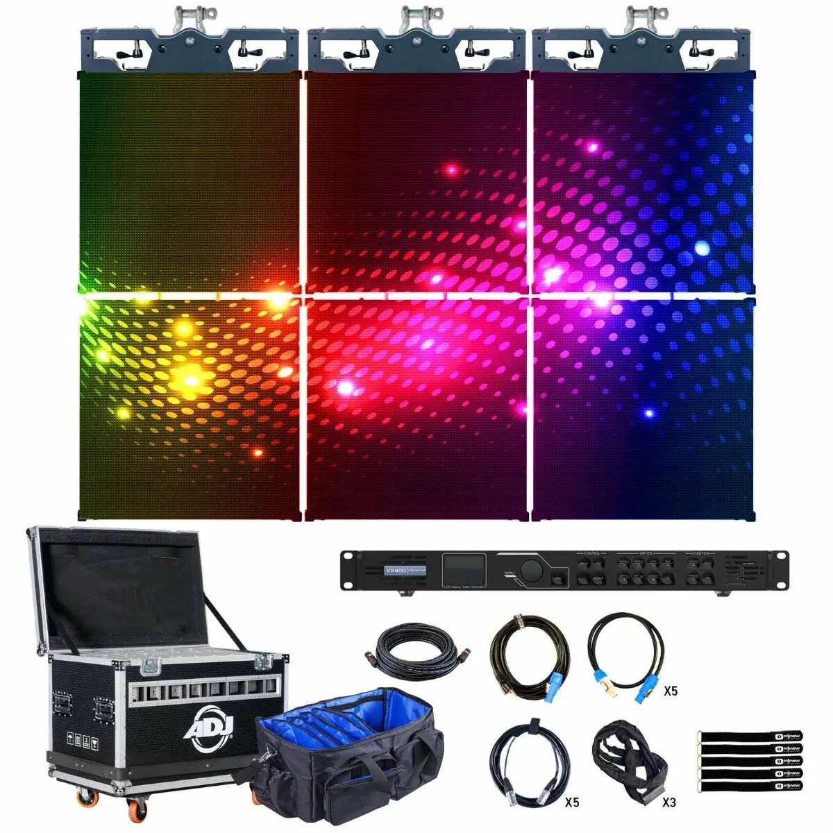 ADJ VS2 Vision Series 3x2 LED Panels w Processor & Fly Rigging Hardware