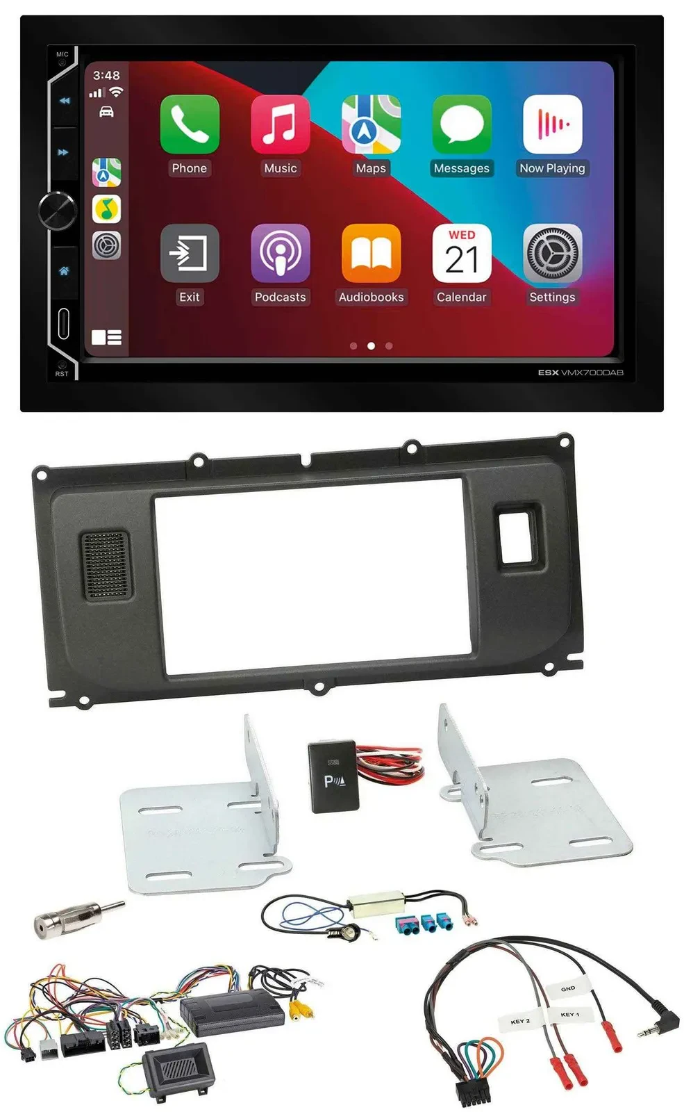 ESX 2DIN DAB USB Lenkrad Bluetooth Autoradio für Land Rover Evoque ab 2014