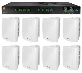 Настенная акустика JBL WET-6W White с усилителем (8 штук)