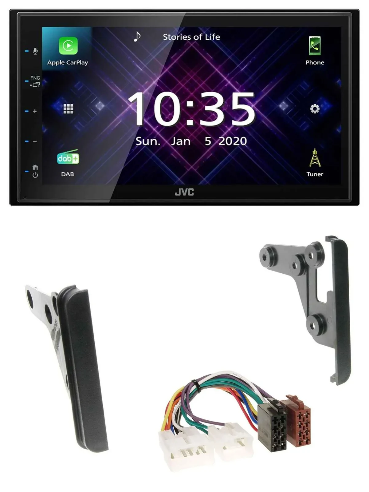 Автомагнитола для Toyota Highlander/Matrix/RAV4 JVC 2-DIN DAB MP3 Bluetooth USB