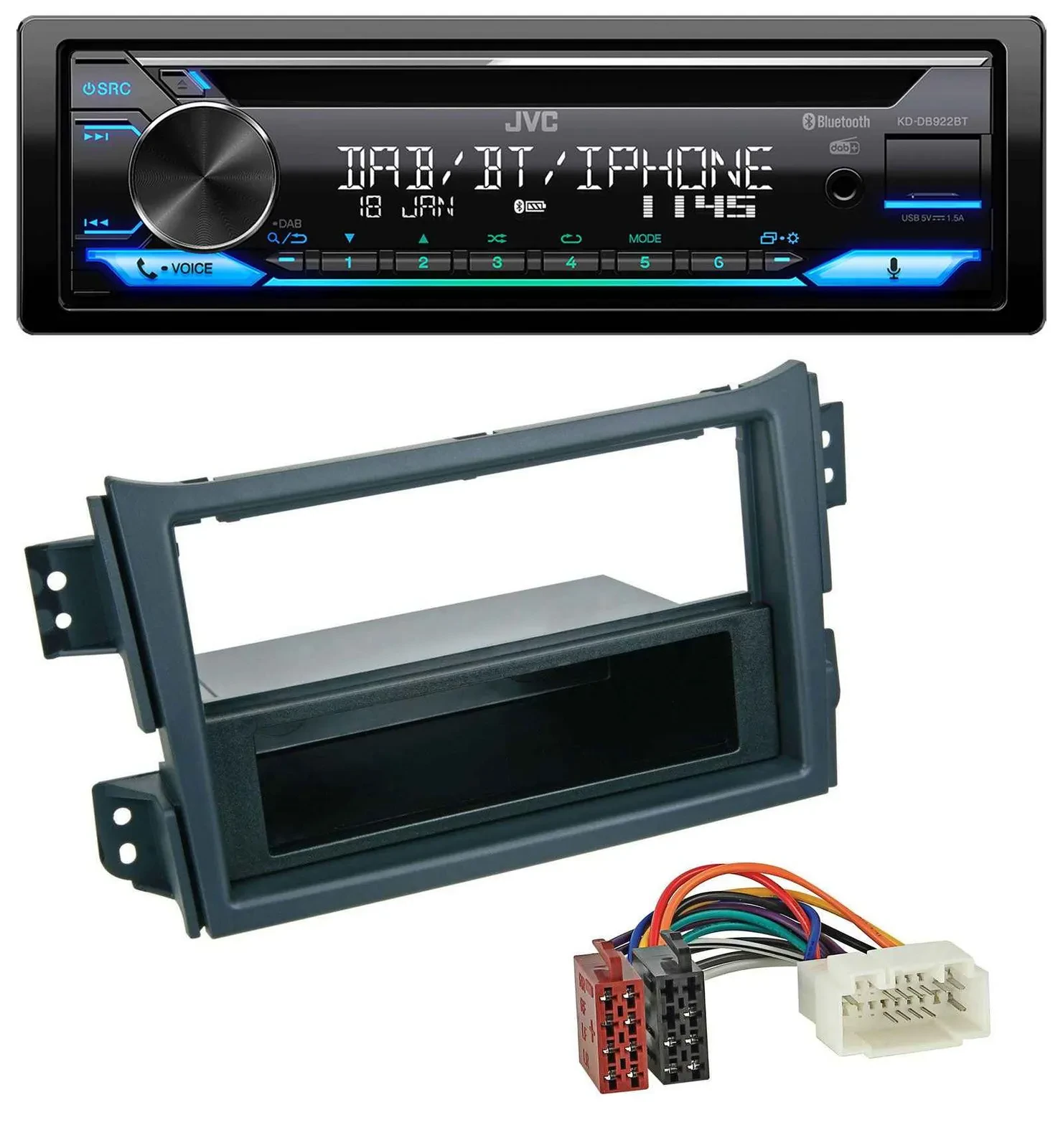 JVC Bluetooth MP3 USB DAB CD Autoradio für Opel Agila B 2008-2014 Suzuki Splash
