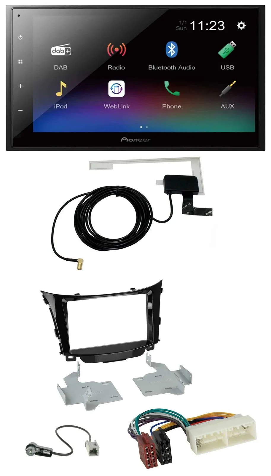 Pioneer DAB MP3 Bluetooth 2DIN USB Autoradio für Hyundai I30 (ab 2017)