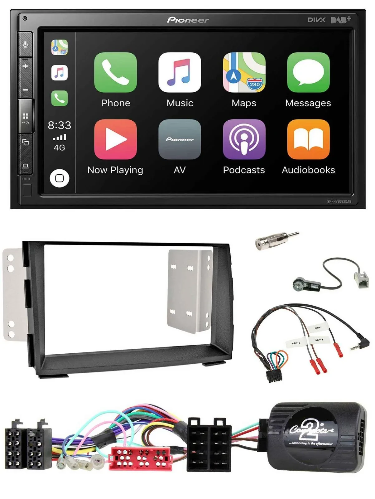 Pioneer USB Lenkrad DAB 2DIN Bluetooth Autoradio für Kia Venga 2010-2019