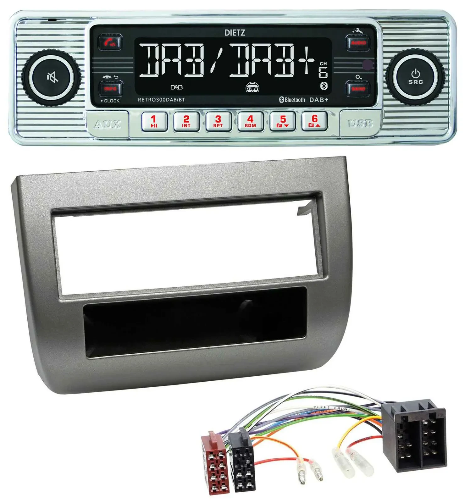 Dietz Bluetooth MP3 DAB USB Autoradio für Lancia Y 843 03-11 dunkelsilbermetalli