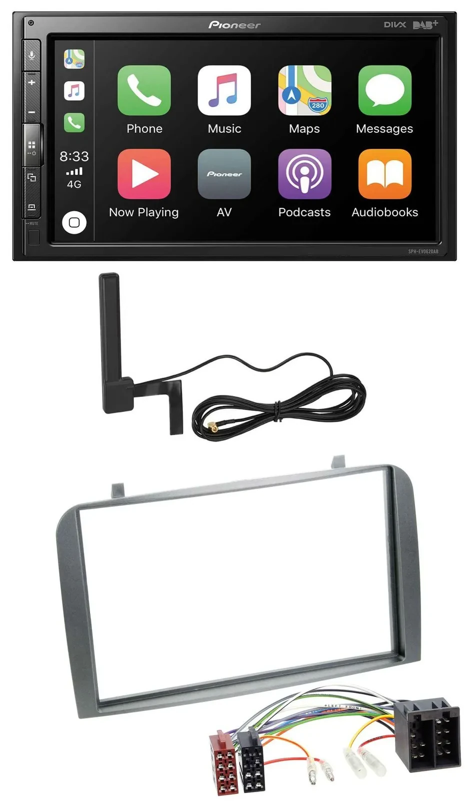 Pioneer USB 2DIN Bluetooth DAB MP3 Autoradio für Alfa Romeo GT 147 00-10 anthraz