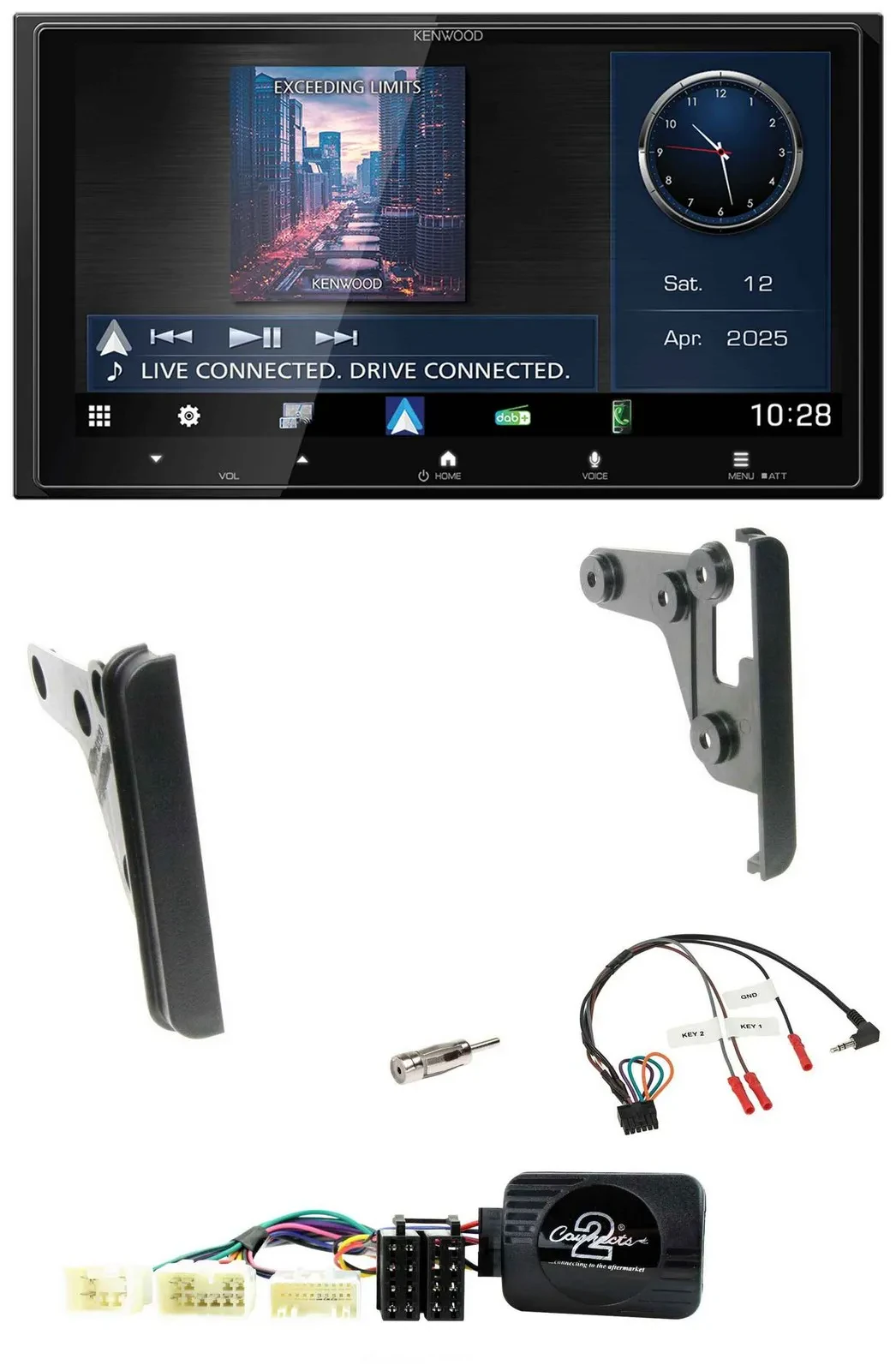Автомагнитола для Toyota Yaris 2007–2010 Kenwood 2DIN Bluetooth USB DAB