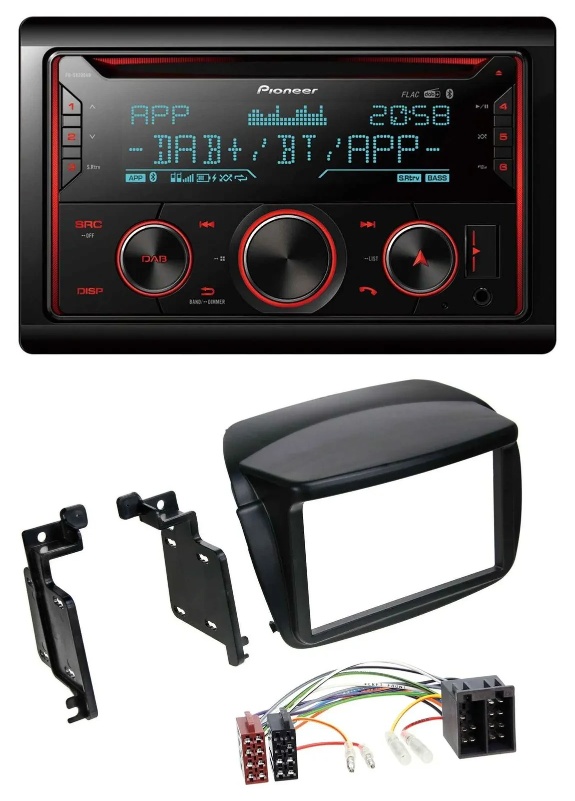Автомагнитола Pioneer 2DIN DAB MP3 Bluetooth USB CD для Fiat Doblo (с 2010) и Opel Combo