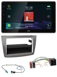 JVC DAB MP3 Bluetooth USB Autoradio für Alfa Romeo MiTo 955 08-14 ISO dunkelsilb