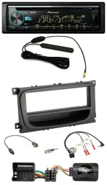 Pioneer CD MP3 Lenkrad DAB USB Autoradio für Ford C-Max Galaxy Focus ab 07 schwa