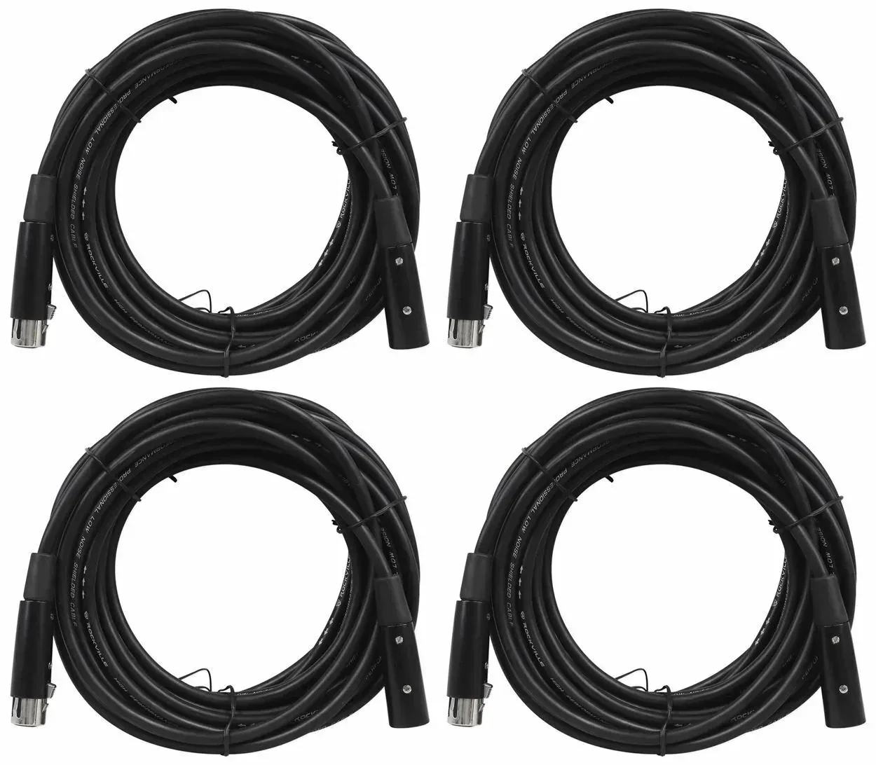 DMX-кабель Rockville RDX5M25 Black 7.6 м (4 штуки)