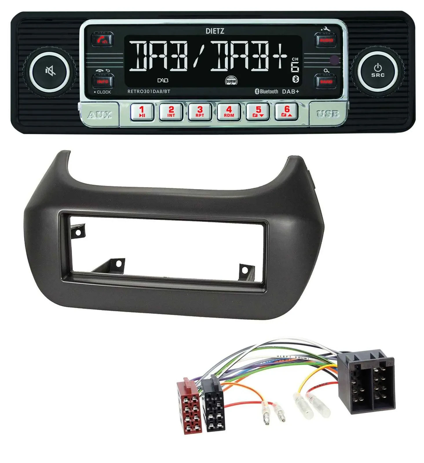 Dietz USB DAB MP3 Bluetooth Autoradio für Fiat Fiorino Qubo Citroen Nemo Peugeot
