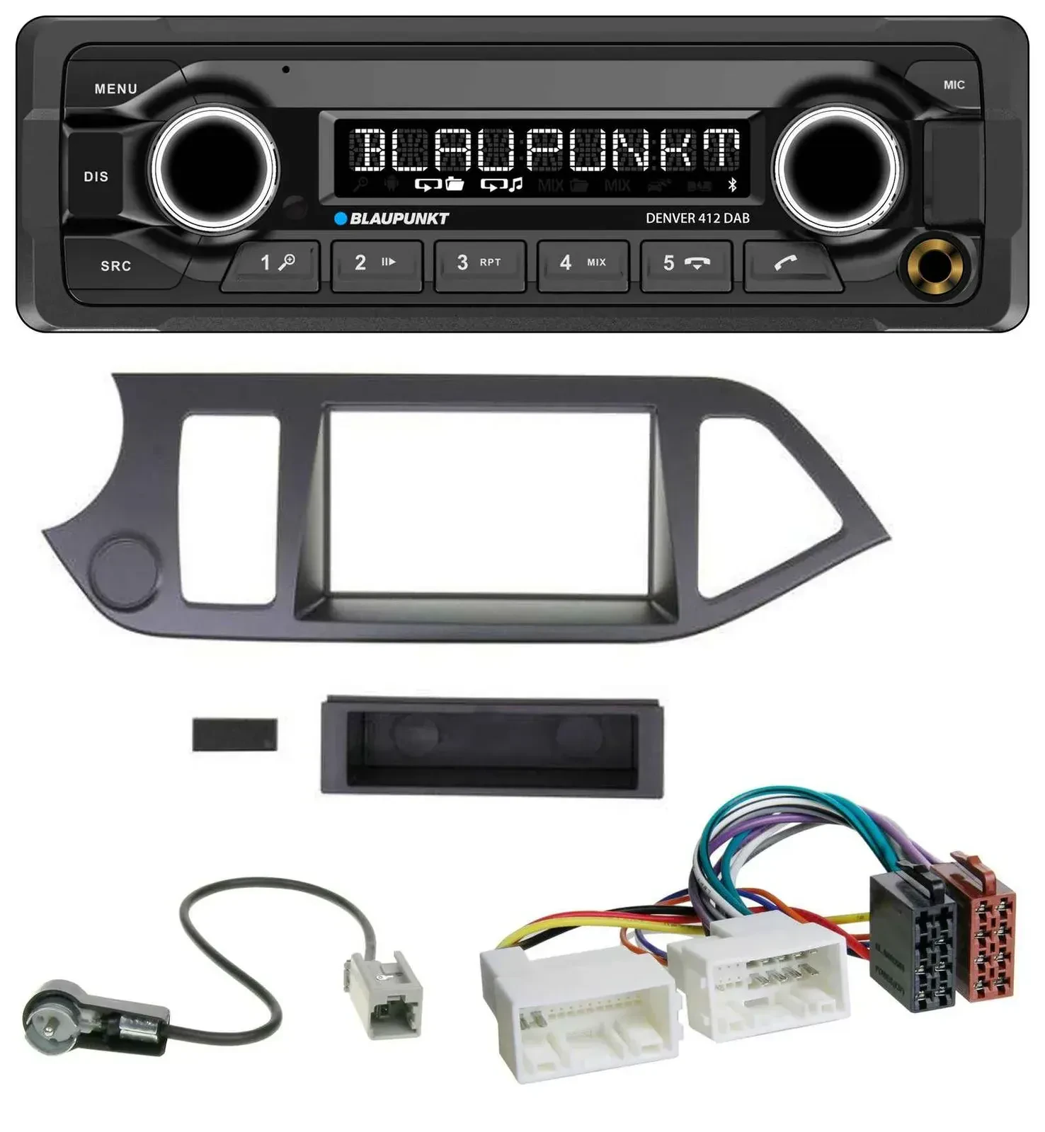 Blaupunkt Bluetooth DAB MP3 USB Autoradio für Kia Picanto ab 2011 ohne Start-Sto