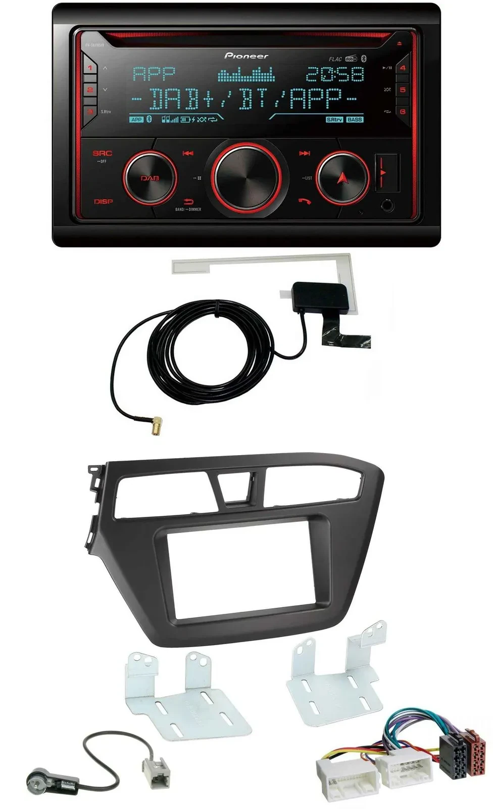 Автомагнитола для Hyundai i20 (2014–2020) Pioneer 2-DIN, MP3, DAB, USB, CD, Bluetooth