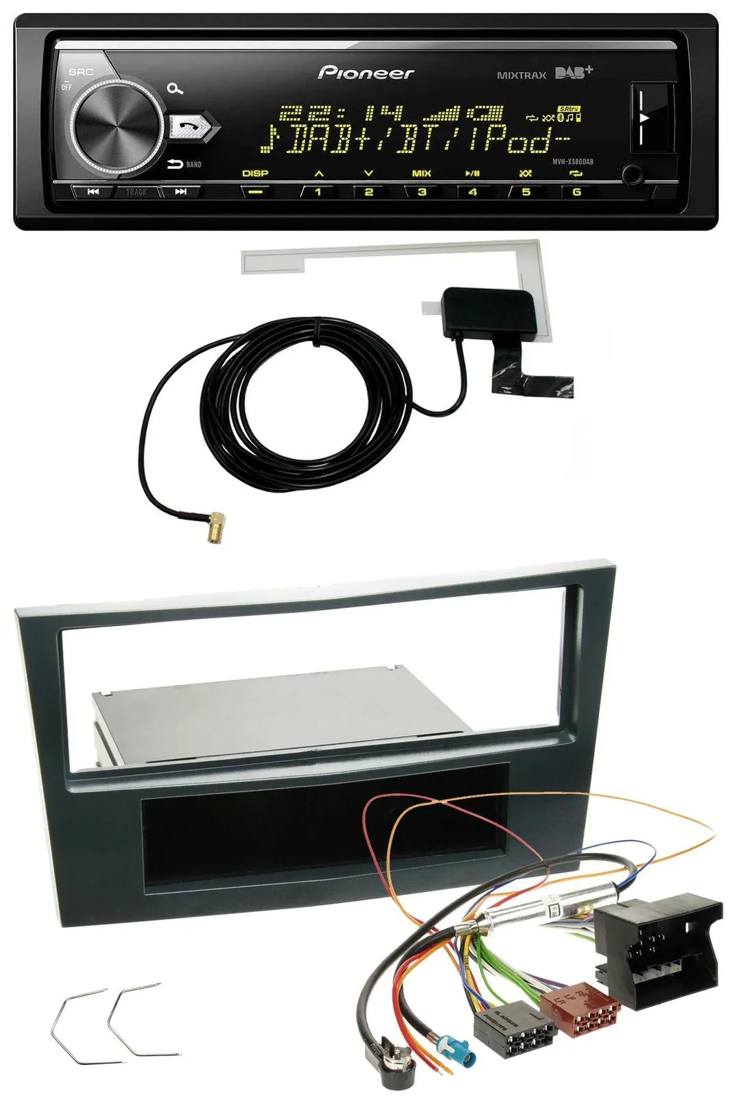 Автомагнитола для Opel Corsa D (с 2005) Pioneer Bluetooth DAB USB MP3 черный