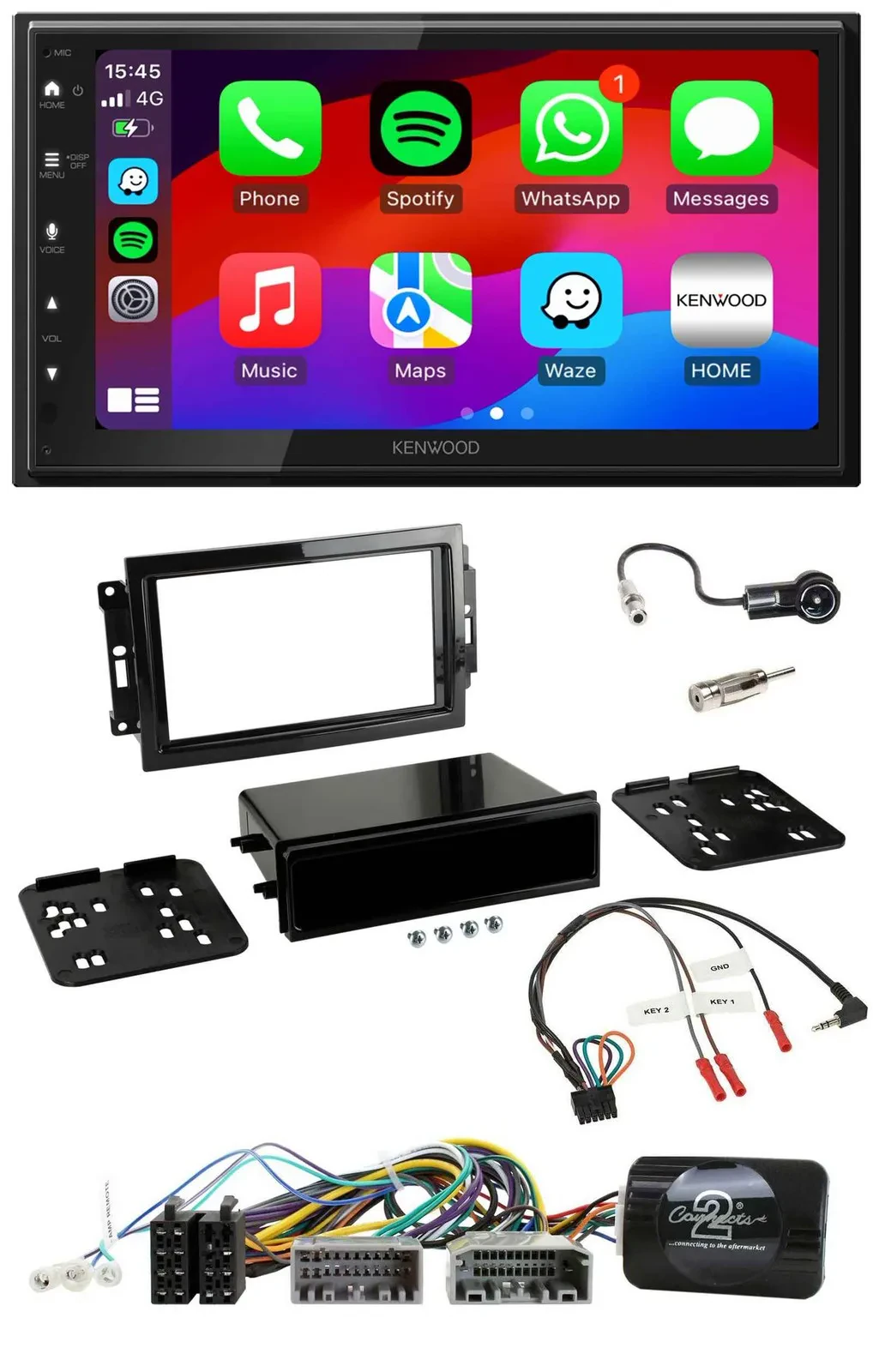 Kenwood Lenkrad USB DAB 2DIN Bluetooth Autoradio für Dodge Jeep