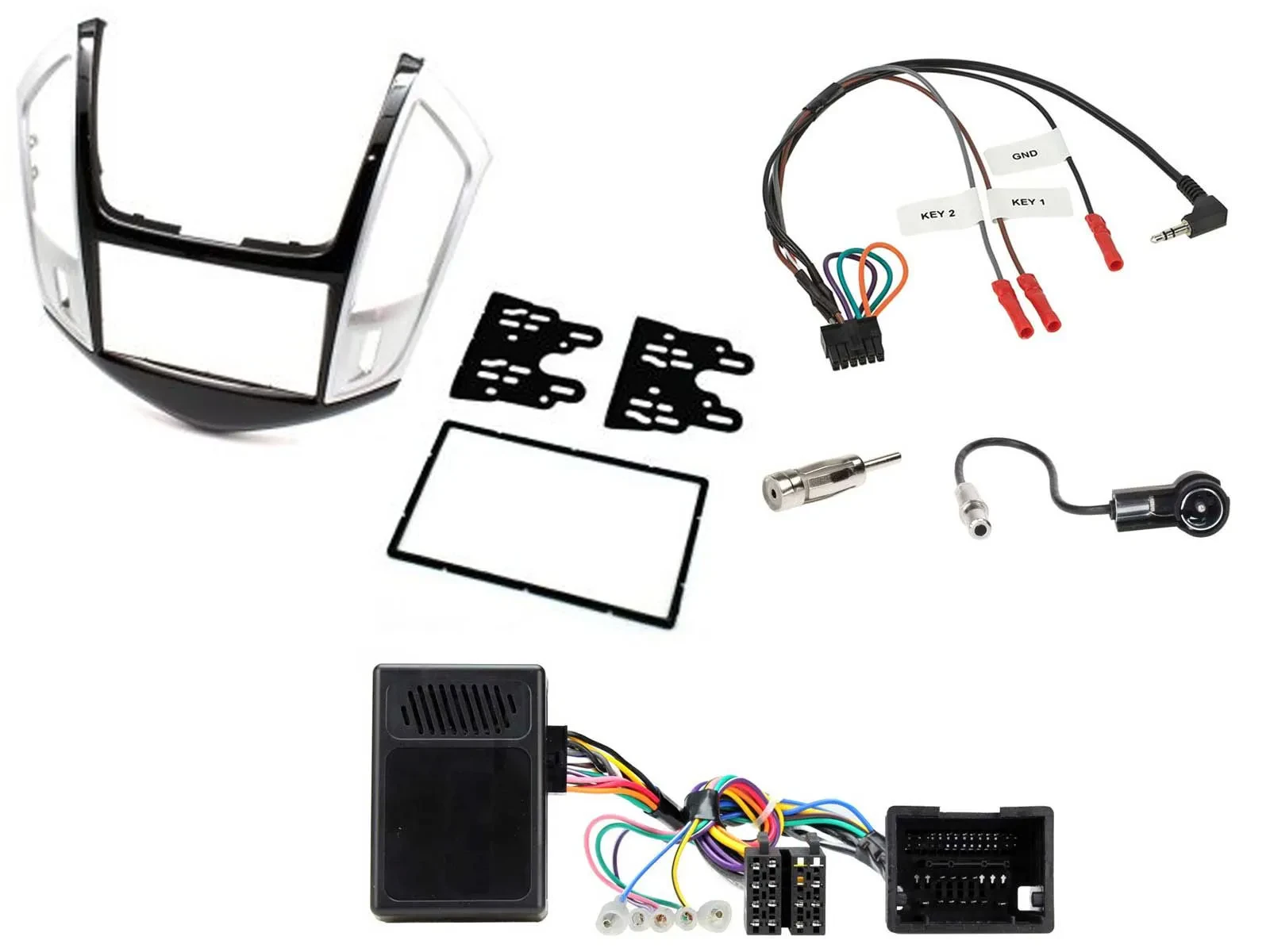 Radioset Lenkradadapter DIN Autoradio für Chevrolet Cruze 2011-2016 silber