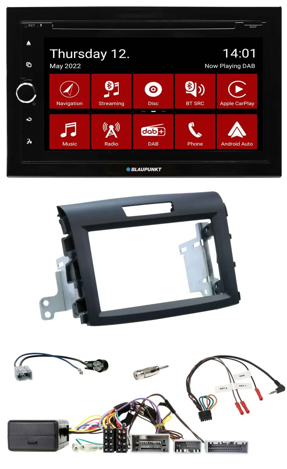 Blaupunkt Lenkrad DVD Bluetooth DAB 2DIN USB Autoradio für Honda CR-V FR5/FR6 ab