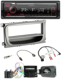 Автомагнитола для Ford S-Max/Mondeo (2007–2014) Kenwood Bluetooth USB DAB с поддержкой кнопок на руле