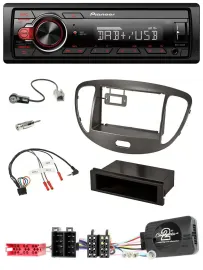 Pioneer MP3 1DIN DAB USB Lenkrad Autoradio für Hyundai i10 ISO 2009-13 dunkelsil