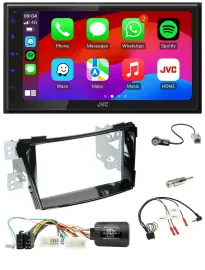 JVC Bluetooth USB Lenkrad 2DIN DAB Autoradio für Hyundai i40 ab 2011 VF Klavierl