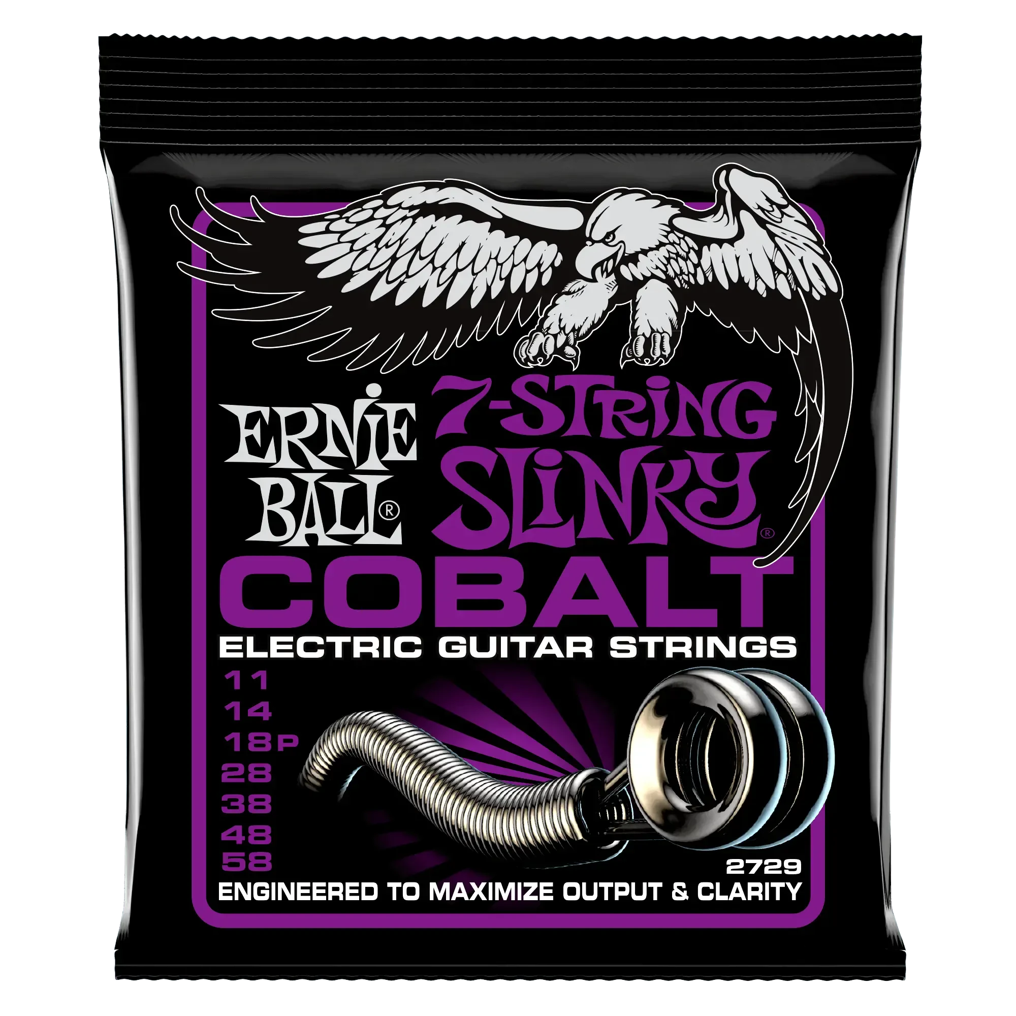 Струны для электрогитары Ernie Ball 2729 Power Slinky Cobalt 11-58