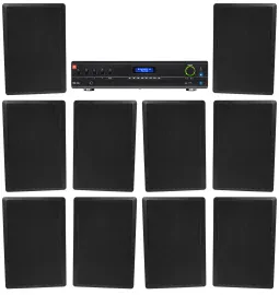 Настенная акустика JBL Rock Slim 70B Black с усилителем (10 штук)