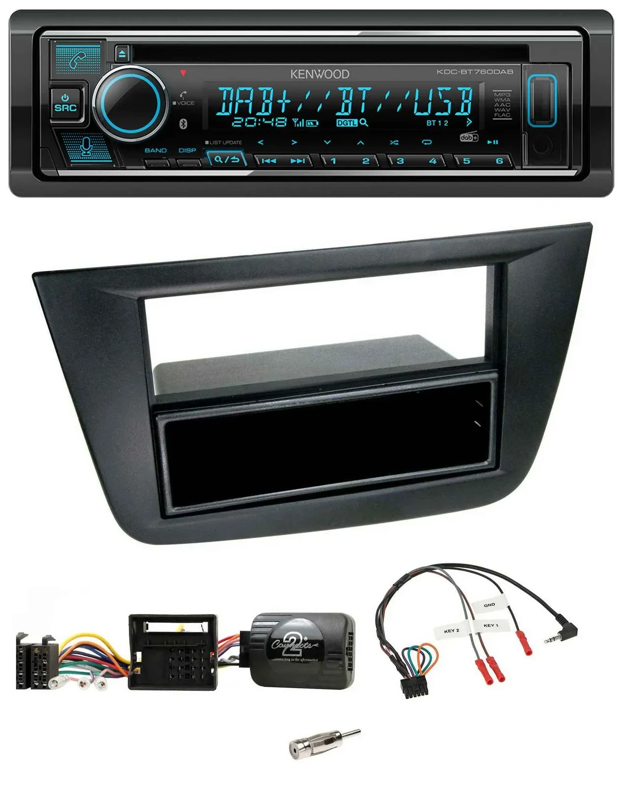 Автомагнитола для Seat Altea/Toledo (2004–2009) Kenwood Bluetooth DAB USB CD