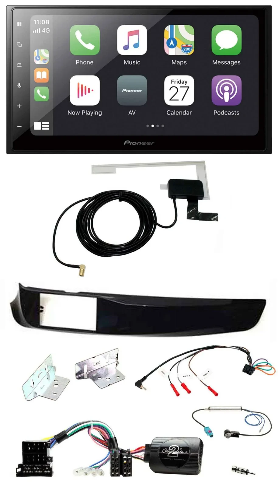 Pioneer USB Lenkrad 2DIN Bluetooth DAB Autoradio für Alfa Giulietta 940 10-14 sc