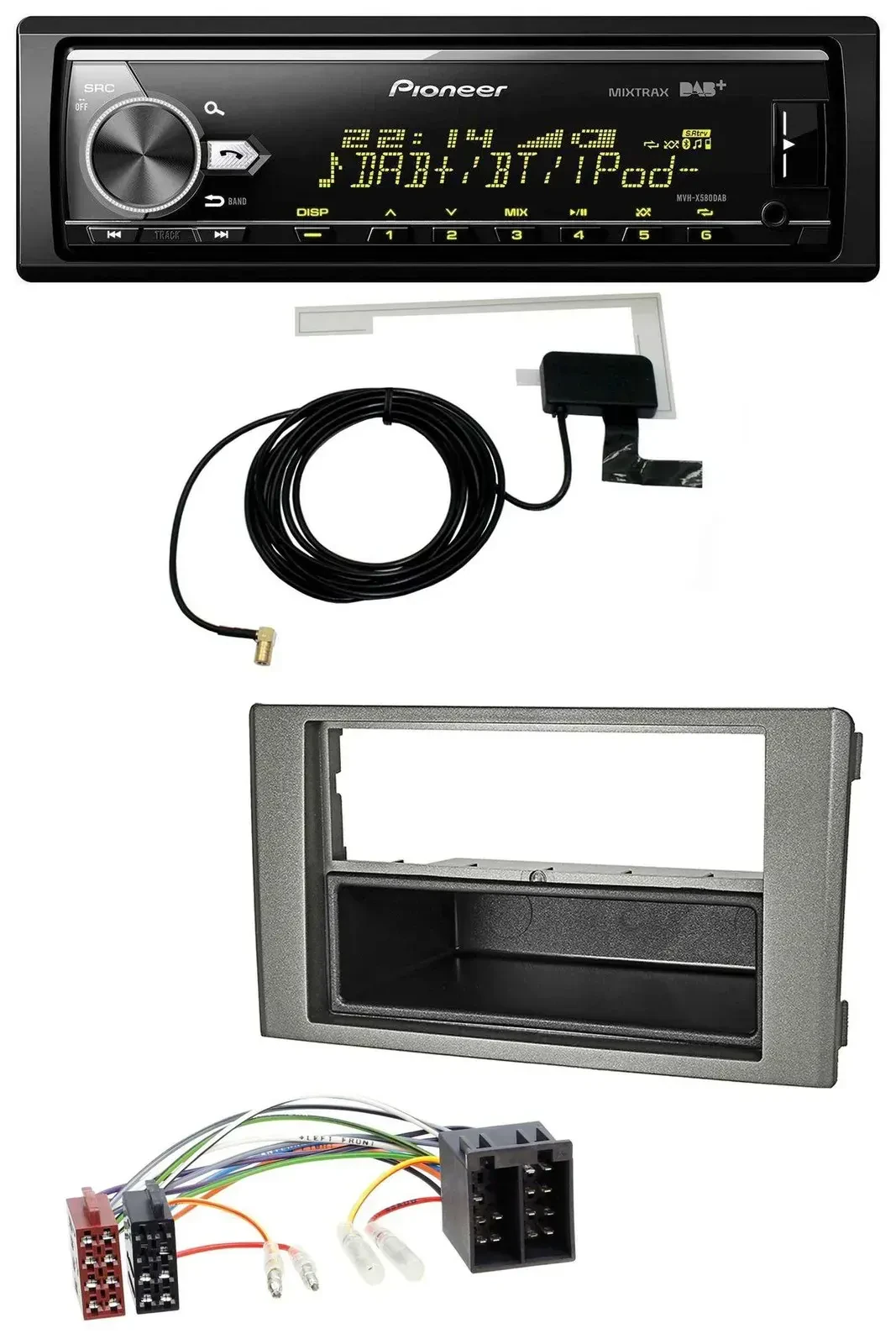 Автомагнитола для Iveco Daily (2006–2014) Pioneer Bluetooth DAB USB MP3 тёмно-серая