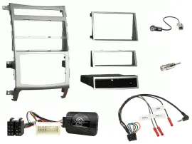 Einbauset Lenkradadapter Doppel DIN Autoradio für Hyundai IX55 2009-2012 silber