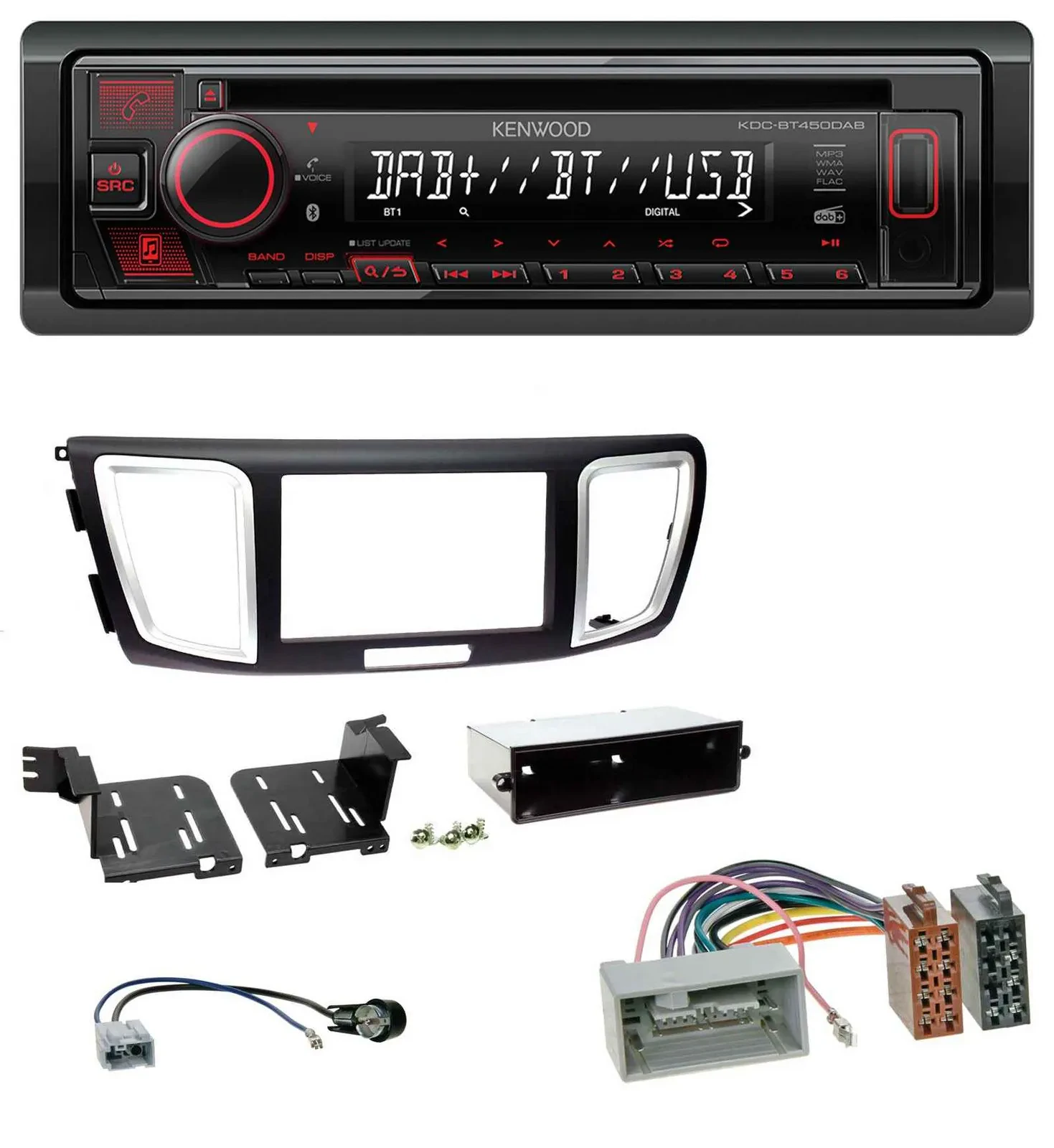 Kenwood MP3 CD USB Bluetooth DAB Autoradio für Honda Accord (ab 2011)