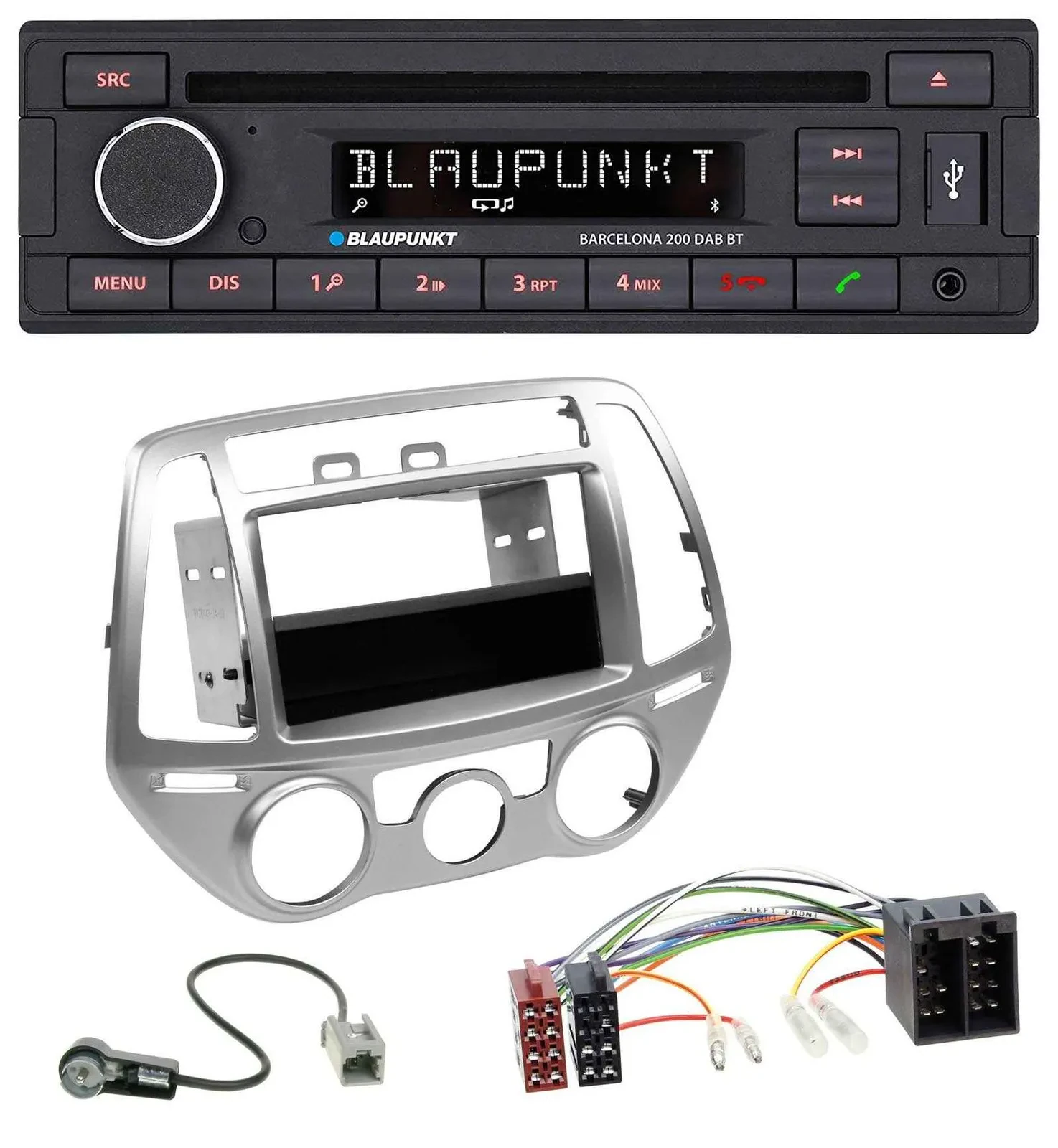 Blaupunkt USB DAB CD Bluetooth MP3 Autoradio für Hyundai i20 (12-14) man. Klima