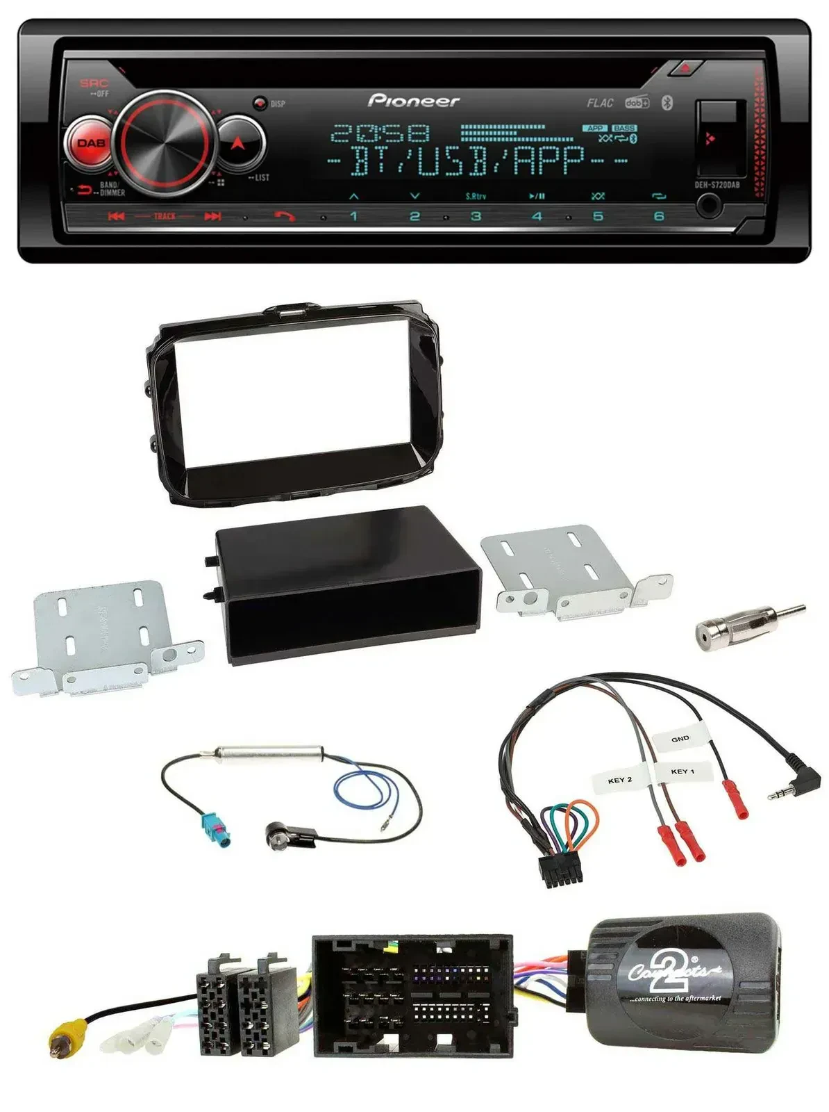 Автомагнитола для Alfa Giulietta 2013–2021 Pioneer DAB, CD, Bluetooth, USB, с управлением на руле