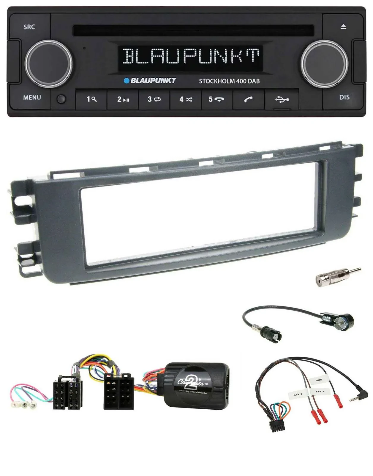 Blaupunkt Lenkrad Bluetooth DAB CD USB Autoradio für Smart ForFour 04-06 W454 Au