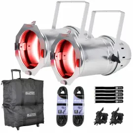 ADJ PAR ZP120 RGBW LED Par Can Lights Pair w Bags Pack