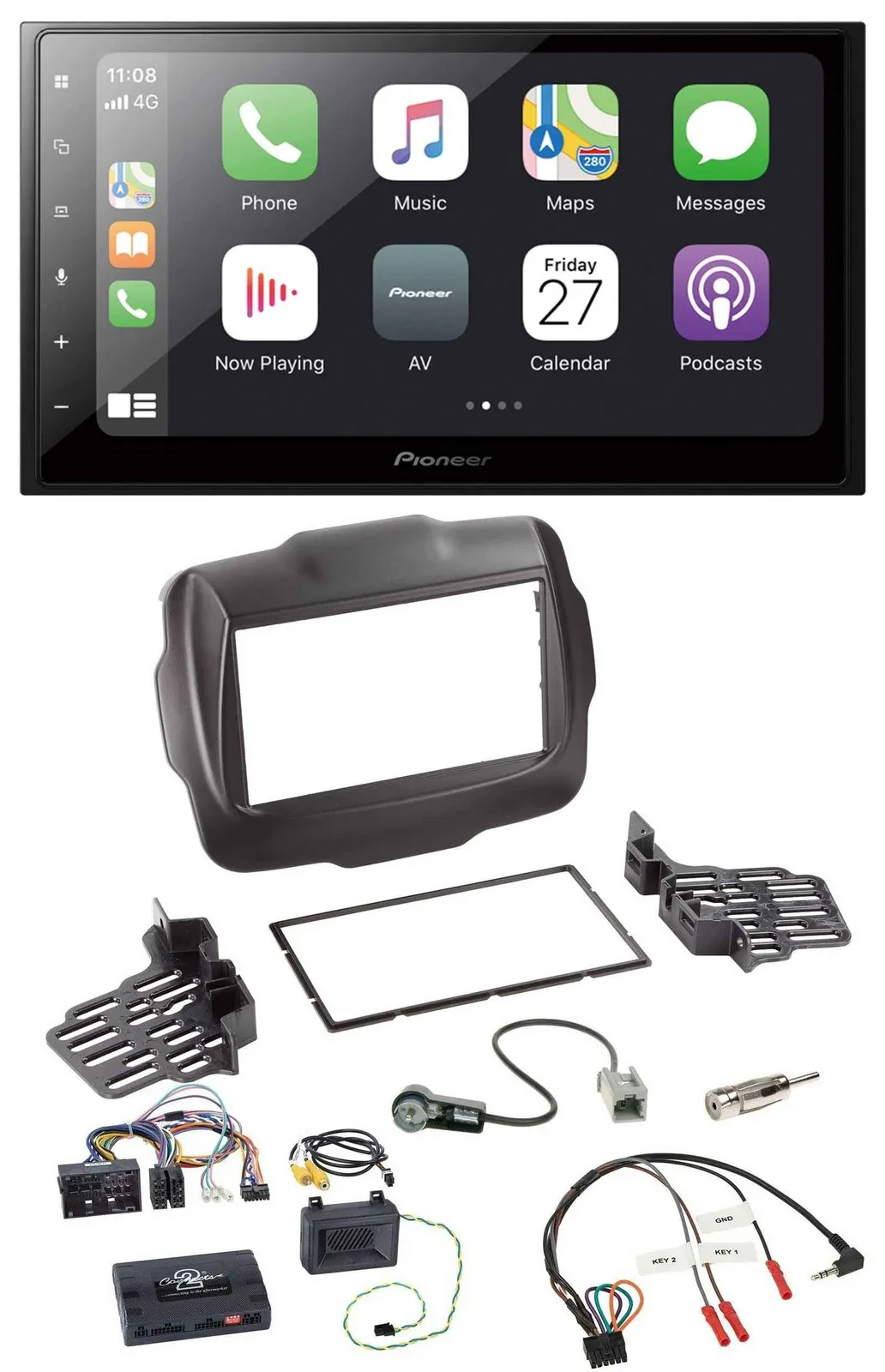 Автомагнитола для Jeep Renegade Pioneer 2DIN, Bluetooth, DAB, USB